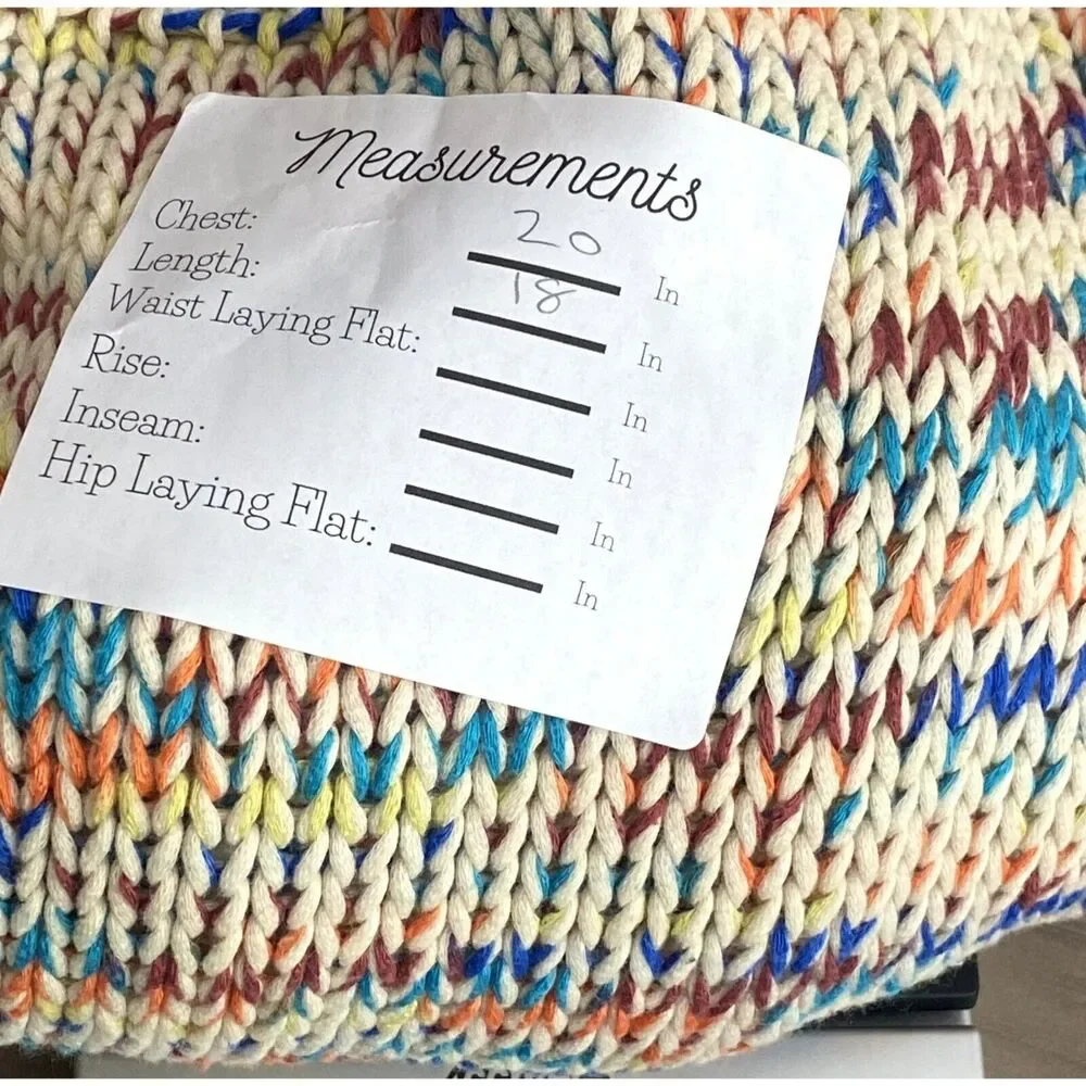 Zara Chunky Knit Relaxed Sweater 3/4 Sleeve Scoop Back S Multicolorfull Cream